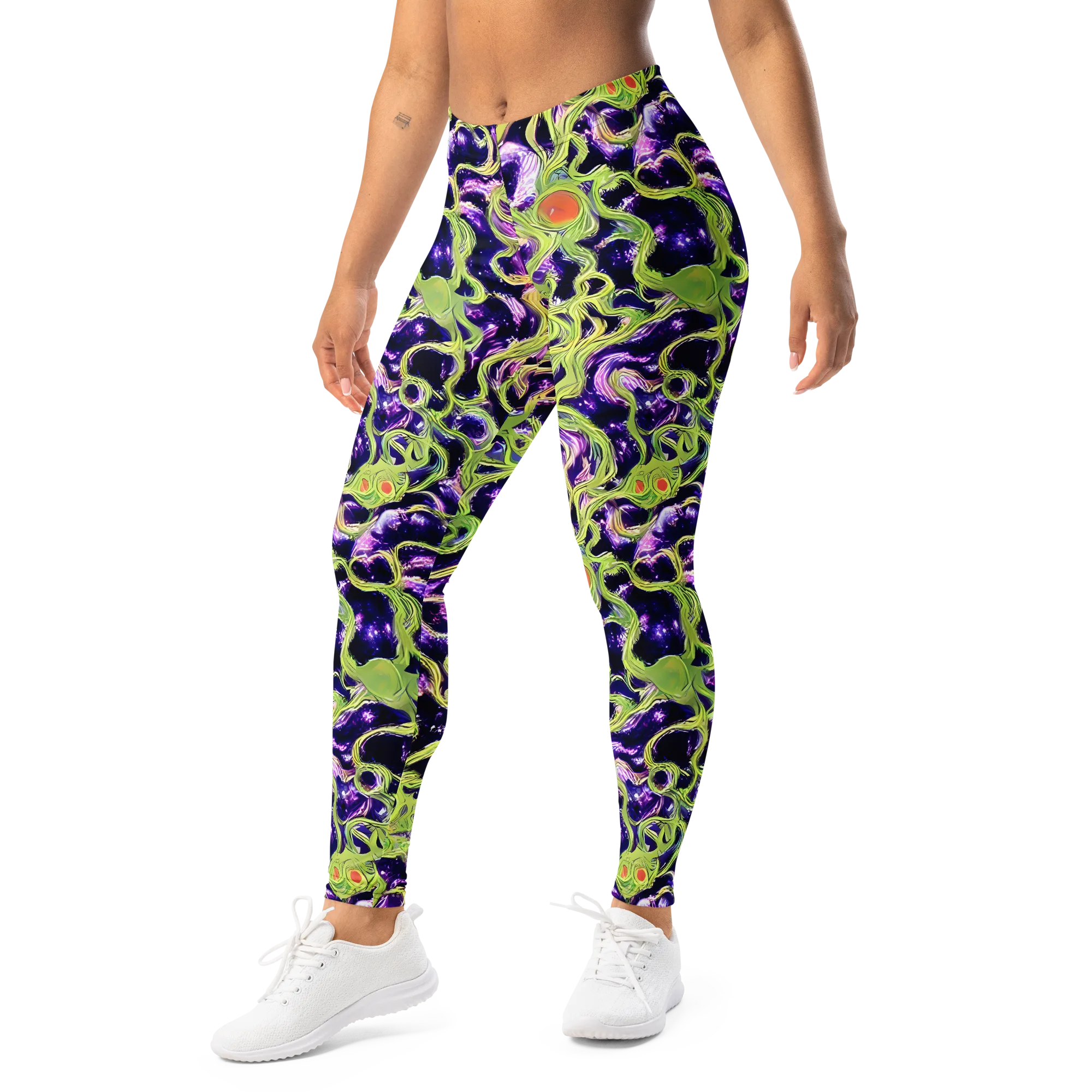 Orchid Supernova on Leggings — Left Front