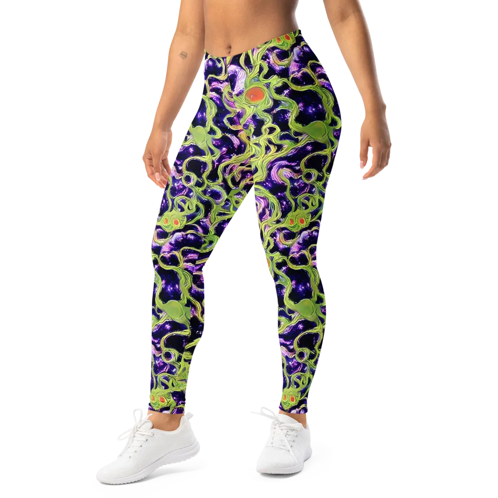 Orchid Supernova on Leggings — Left Front