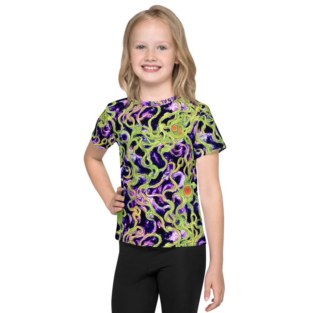 Orchid Supernova on Kids Crew Neck T-Shirt — Front