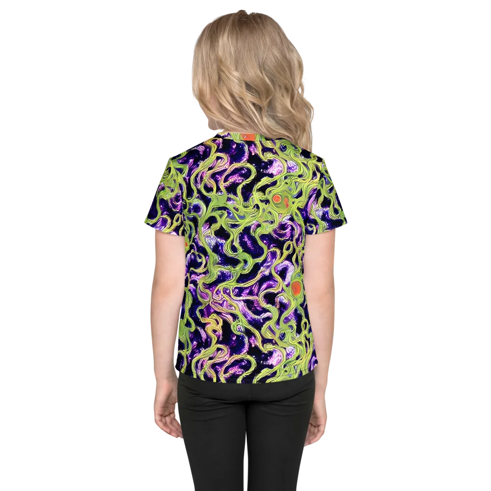 Orchid Supernova on Kids Crew Neck T-Shirt — Back