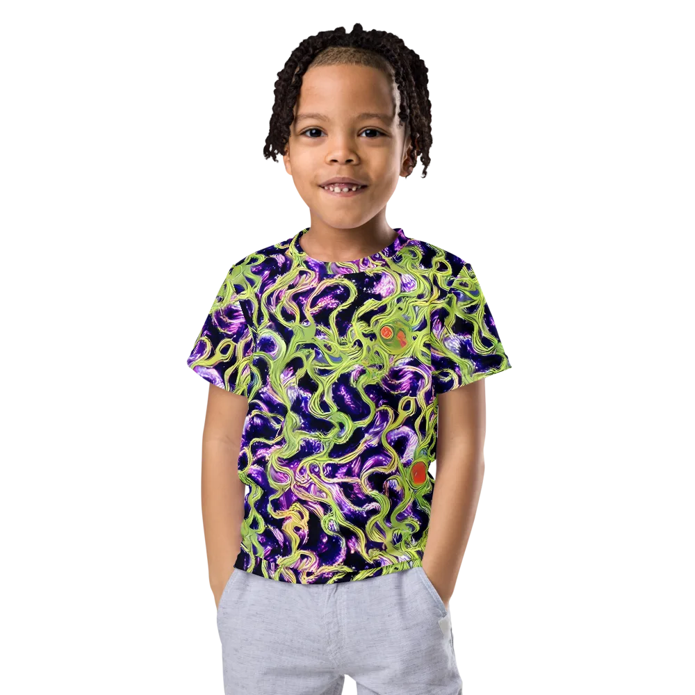 Orchid Supernova on Kids Crew Neck T-Shirt — Front