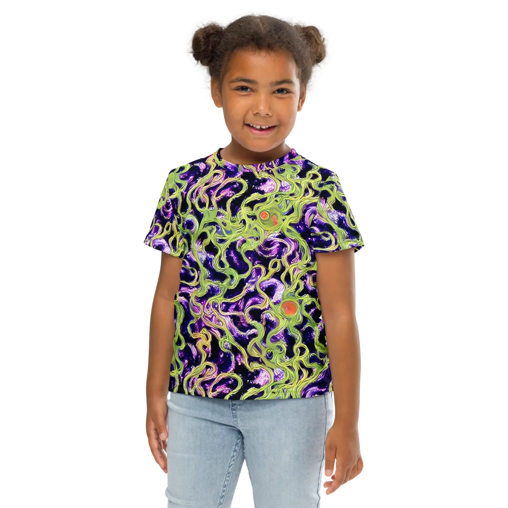 Orchid Supernova on Kids Crew Neck T-Shirt — Front