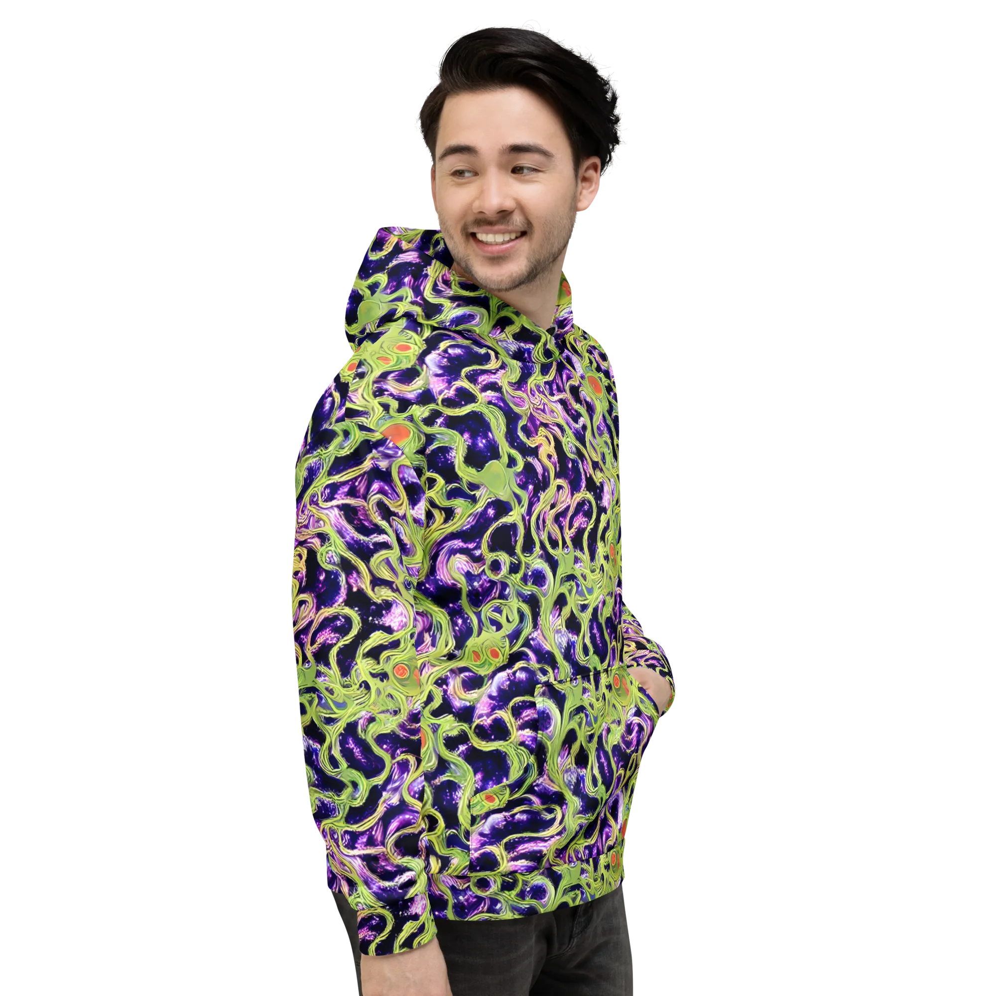 Orchid Supernova on Hoodie — Right