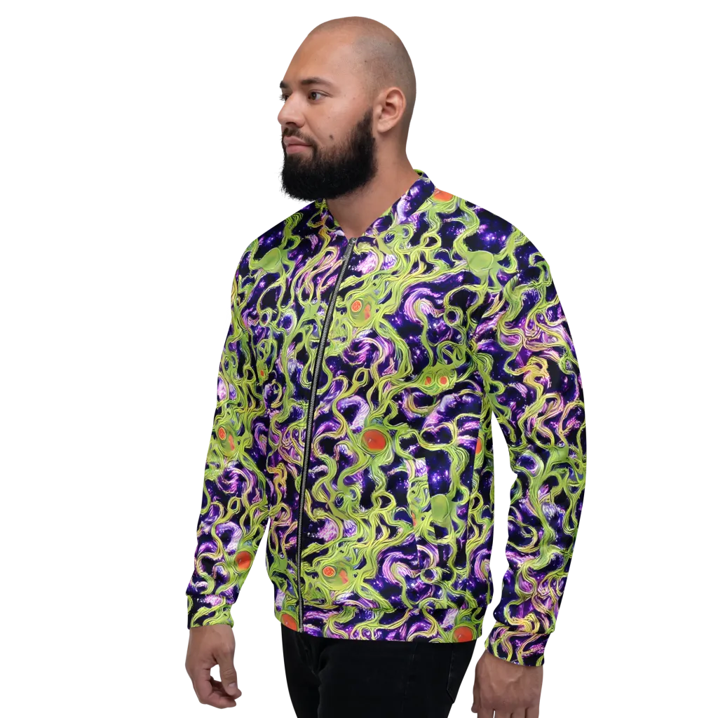 Orchid Supernova on Bomber Jacket — Left