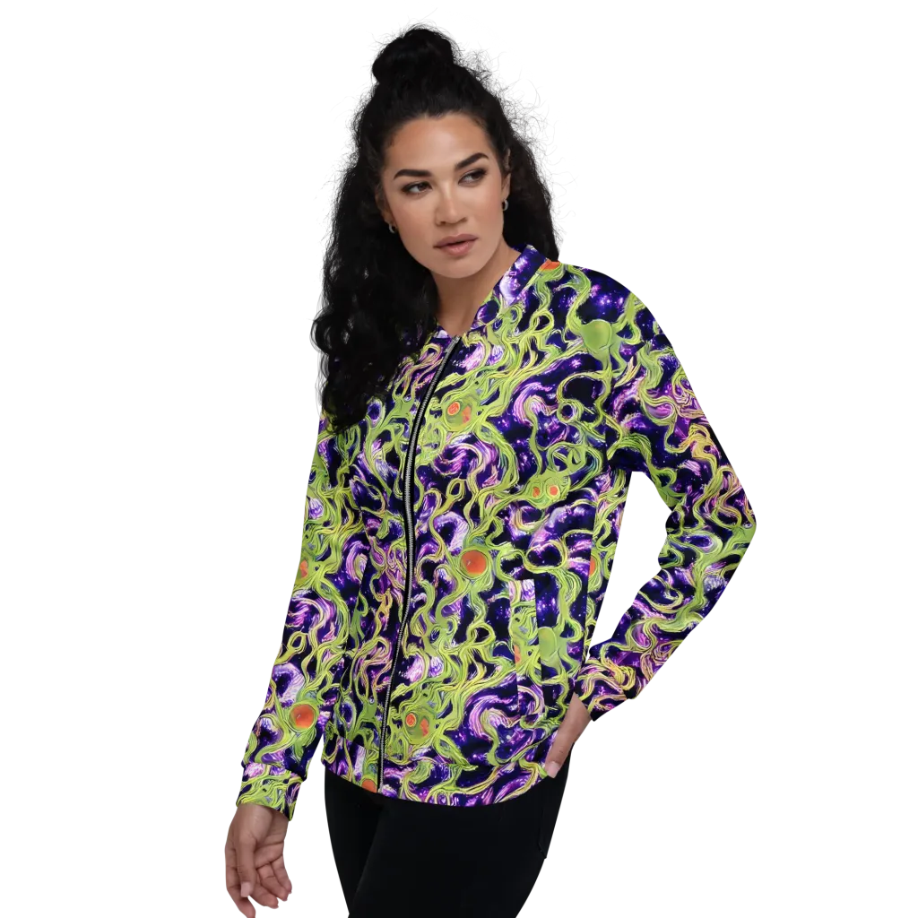 Orchid Supernova on Bomber Jacket — Left