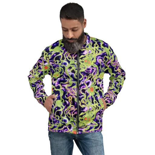Orchid Supernova on a Bomber Jacket