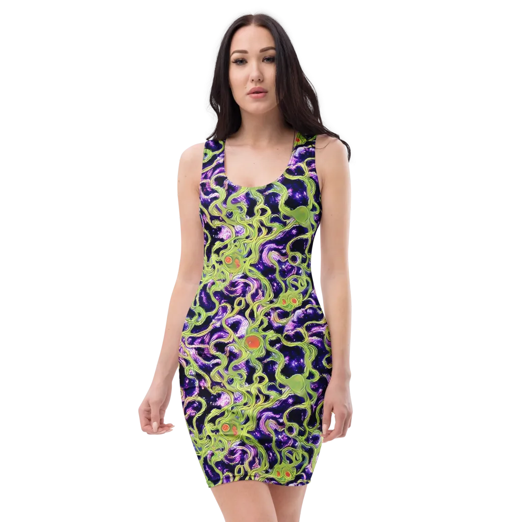 Orchid Supernova on Bodycon Dress — Front