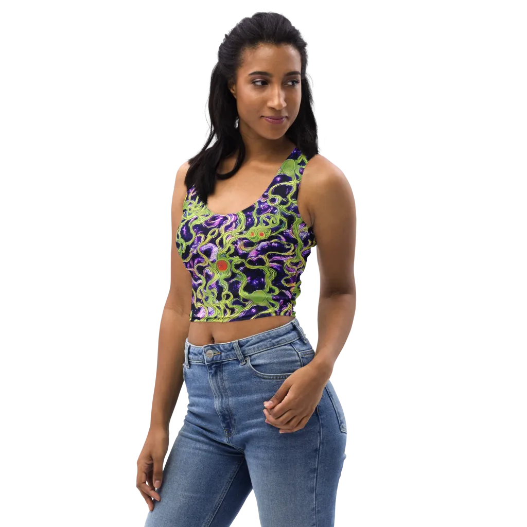 Orchid Supernova on Crop Top — Left Front