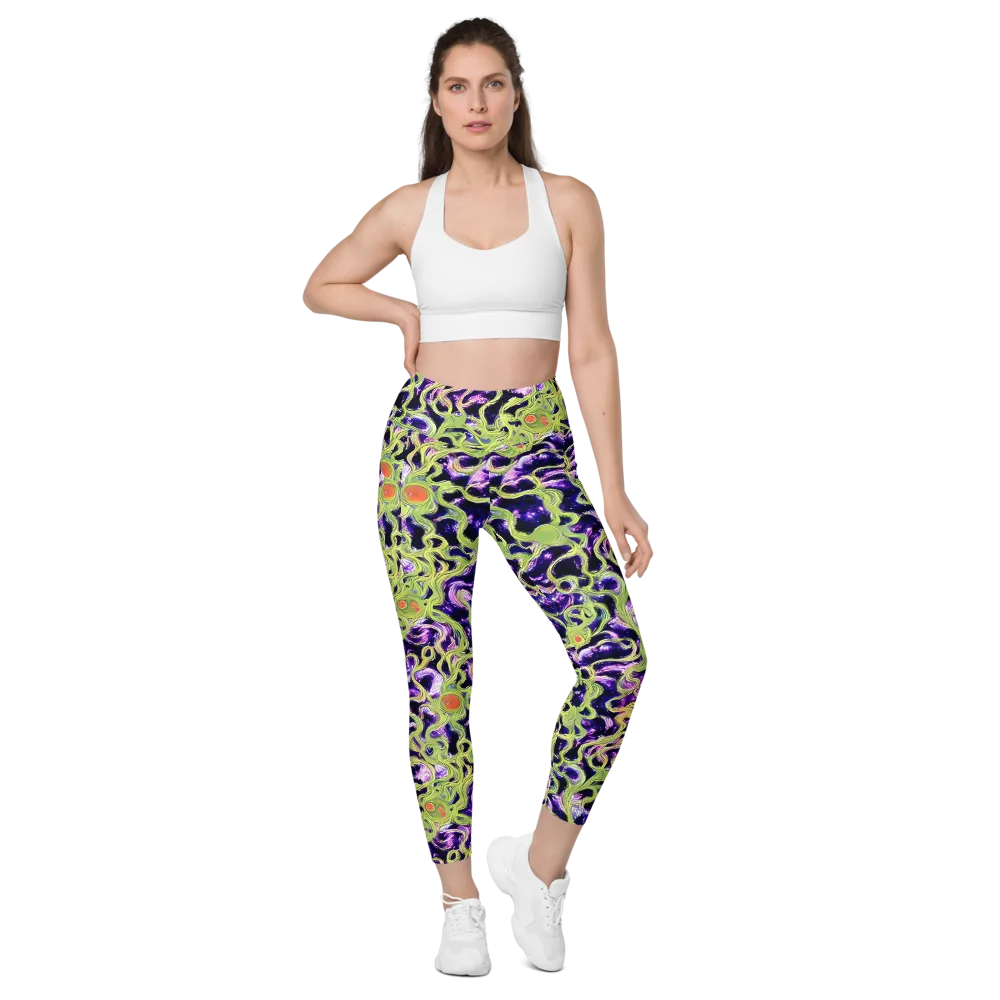 Orchid Supernova on Leggings with Pockets — Front