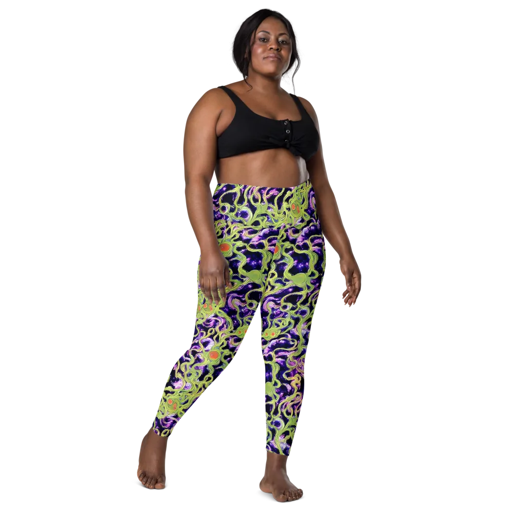 Orchid Supernova on Leggings with Pockets — Front