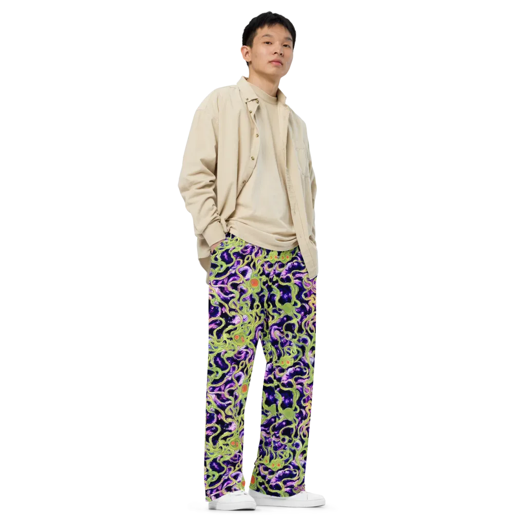 Orchid Supernova on Wide-Leg Pants — Right Front