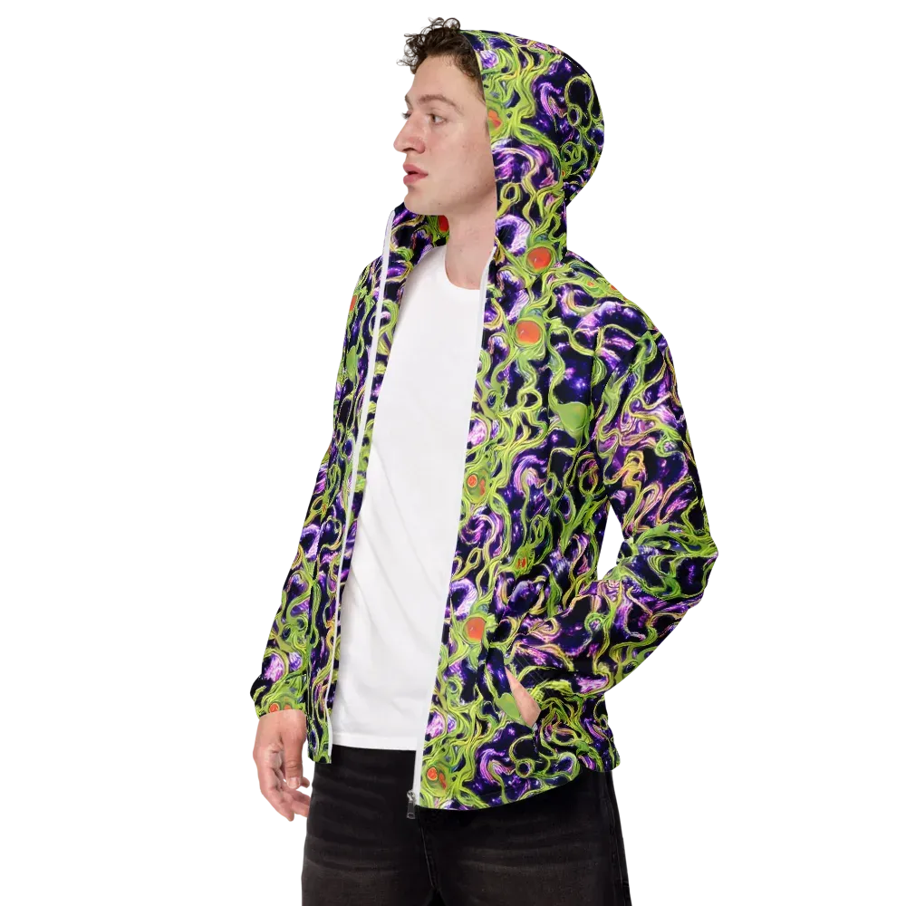 Orchid Supernova on Men's Windbreaker — Left Front