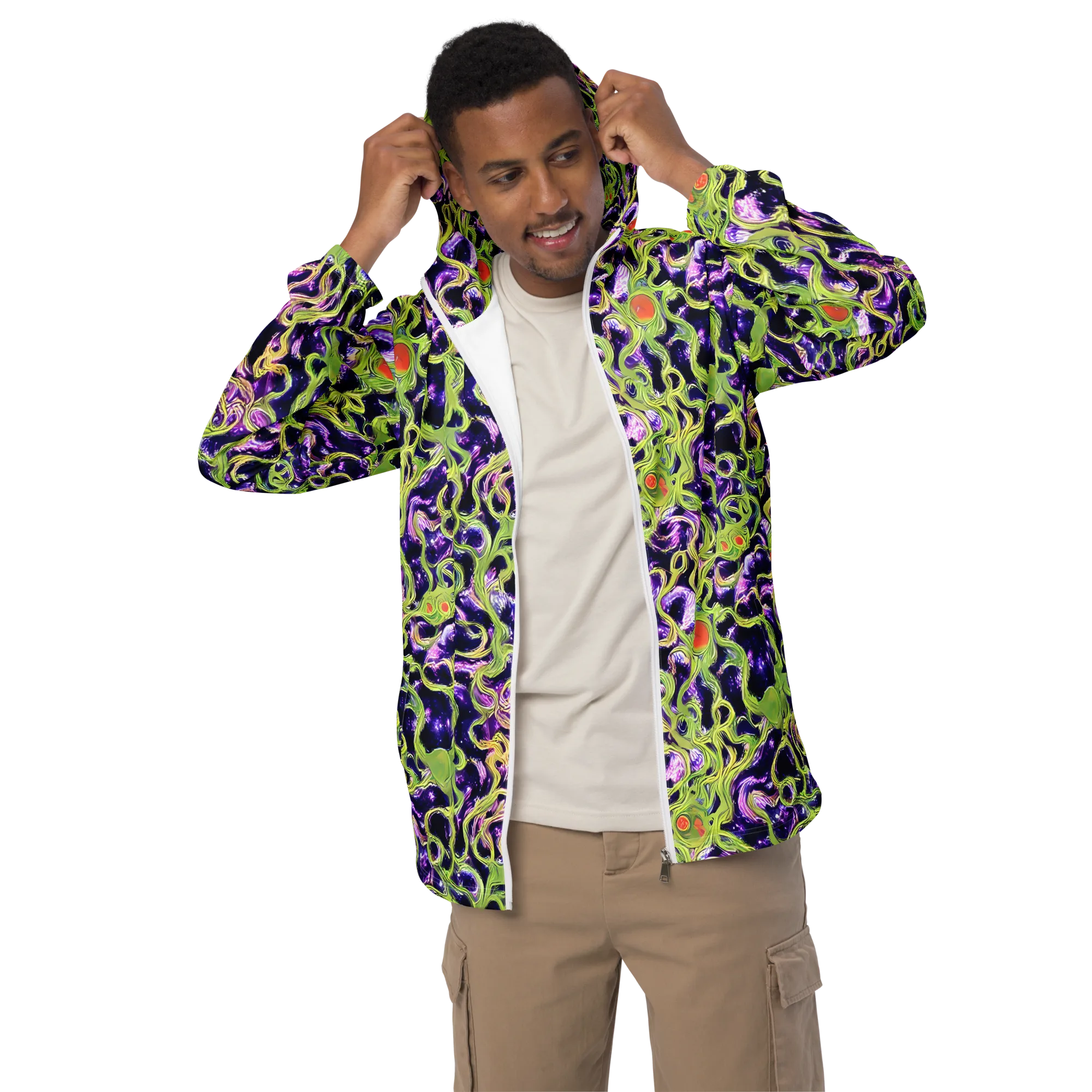 Orchid Supernova on Men's Windbreaker — Front