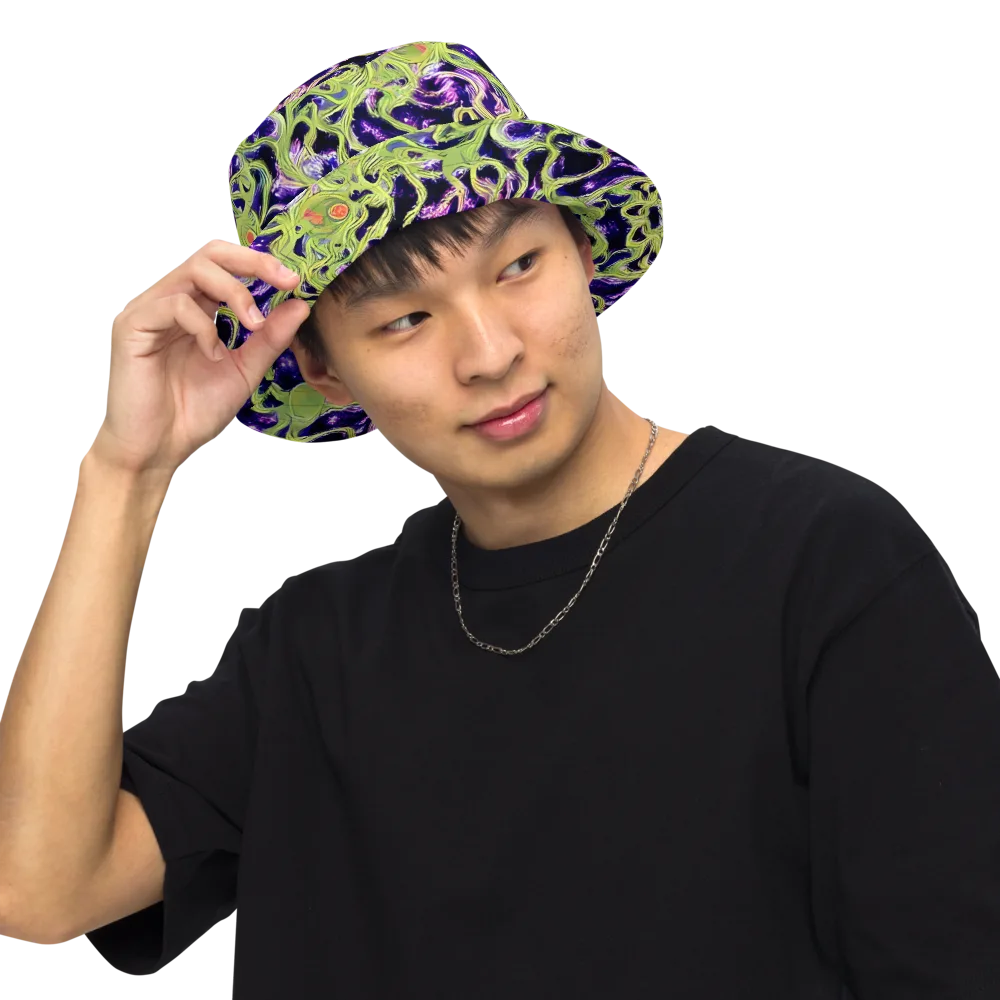 Orchid Supernova on Reversible Bucket Hat — Front Inside