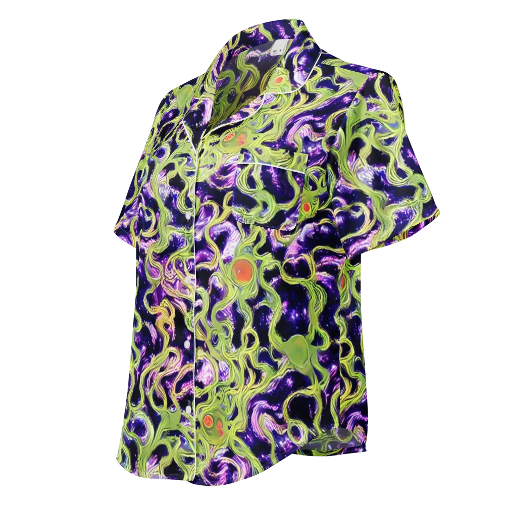 Orchid Supernova on Women's Short Sleeve Pajama Top — Left Front
