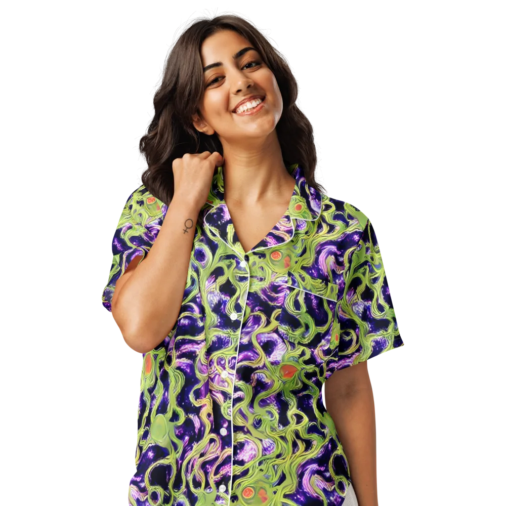 Orchid Supernova on Women's Short Sleeve Pajama Top — Front