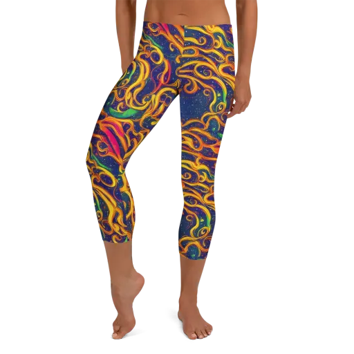 Sunfire Swirl on a Capri Leggings