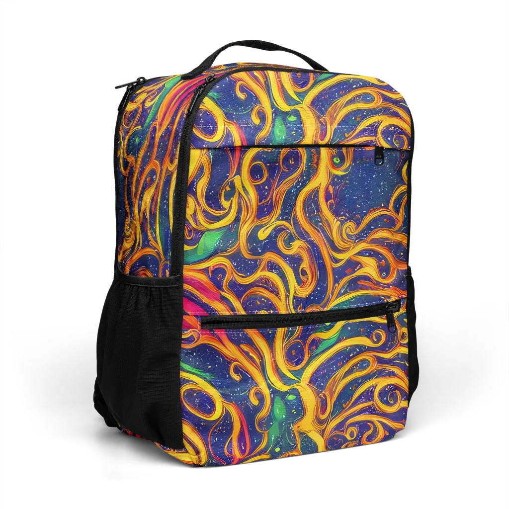 Sunfire Swirl on Utility Backpack — Right Front
