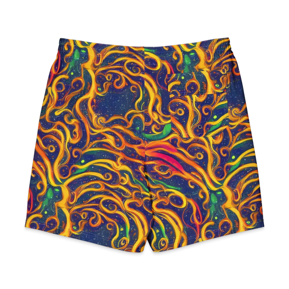 Sunfire Swirl on Men's Board Shorts — Back