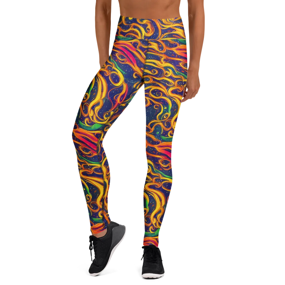 Sunfire Swirl on Yoga Leggings — Front