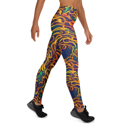 Sunfire Swirl on a Yoga Leggings