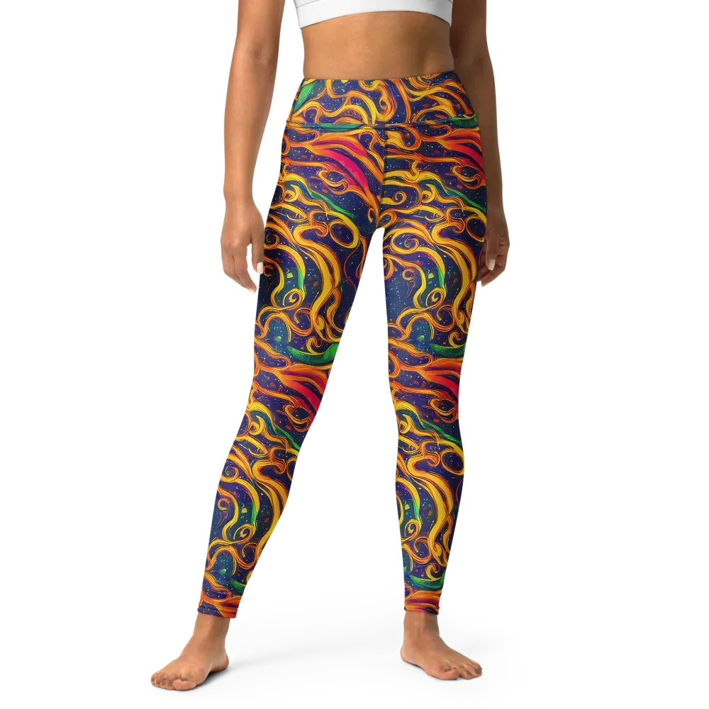 Sunfire Swirl on Yoga Leggings — Front