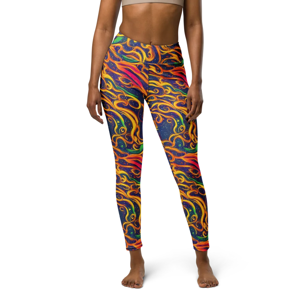 Sunfire Swirl on Yoga Leggings — Front