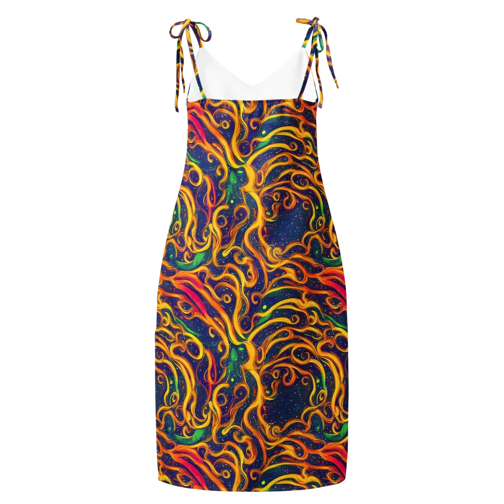 Sunfire Swirl on Slip Dress — Back