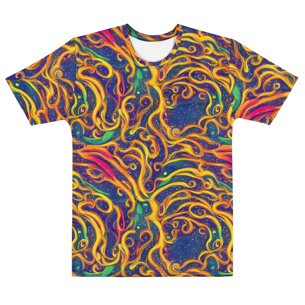 Sunfire Swirl on Men's Cotton Crew Neck T-Shirt — Front