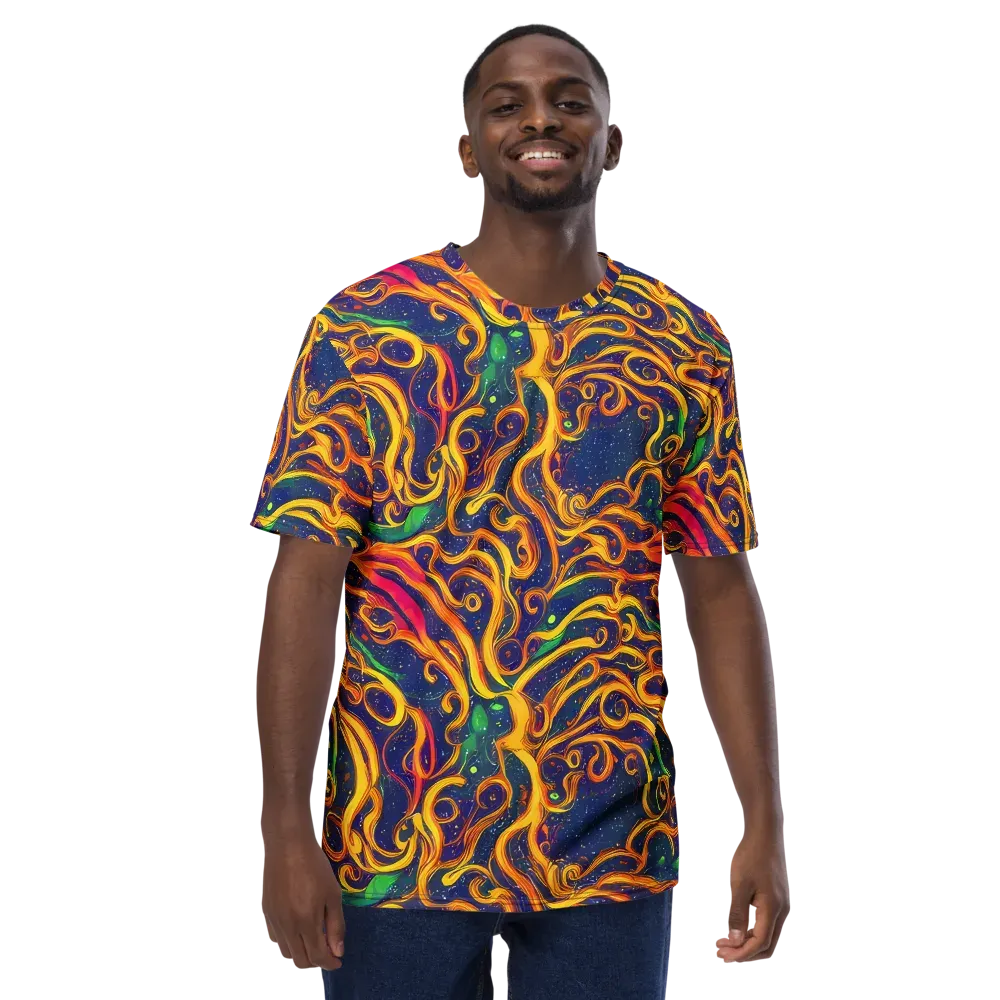 Sunfire Swirl on Men's Crew Neck T-Shirt — Front