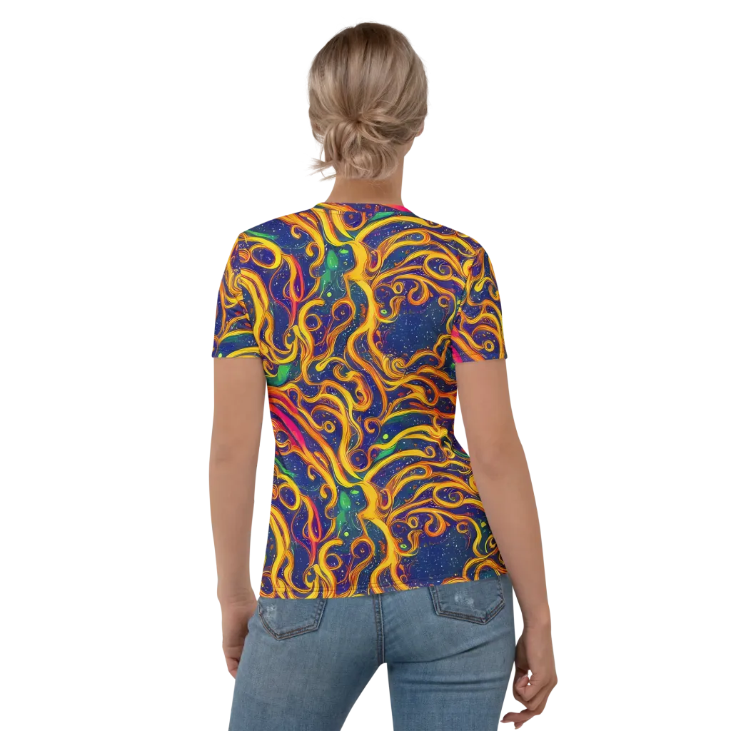 Sunfire Swirl on Women's Crew Neck T-Shirt — Back
