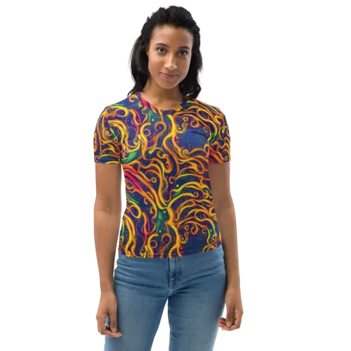 Sunfire Swirl on a Women's Crew Neck T-Shirt