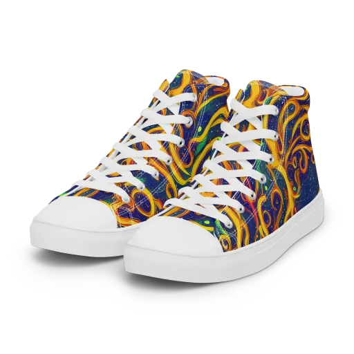Sunfire Swirl on a Women's High Top Canvas Shoes