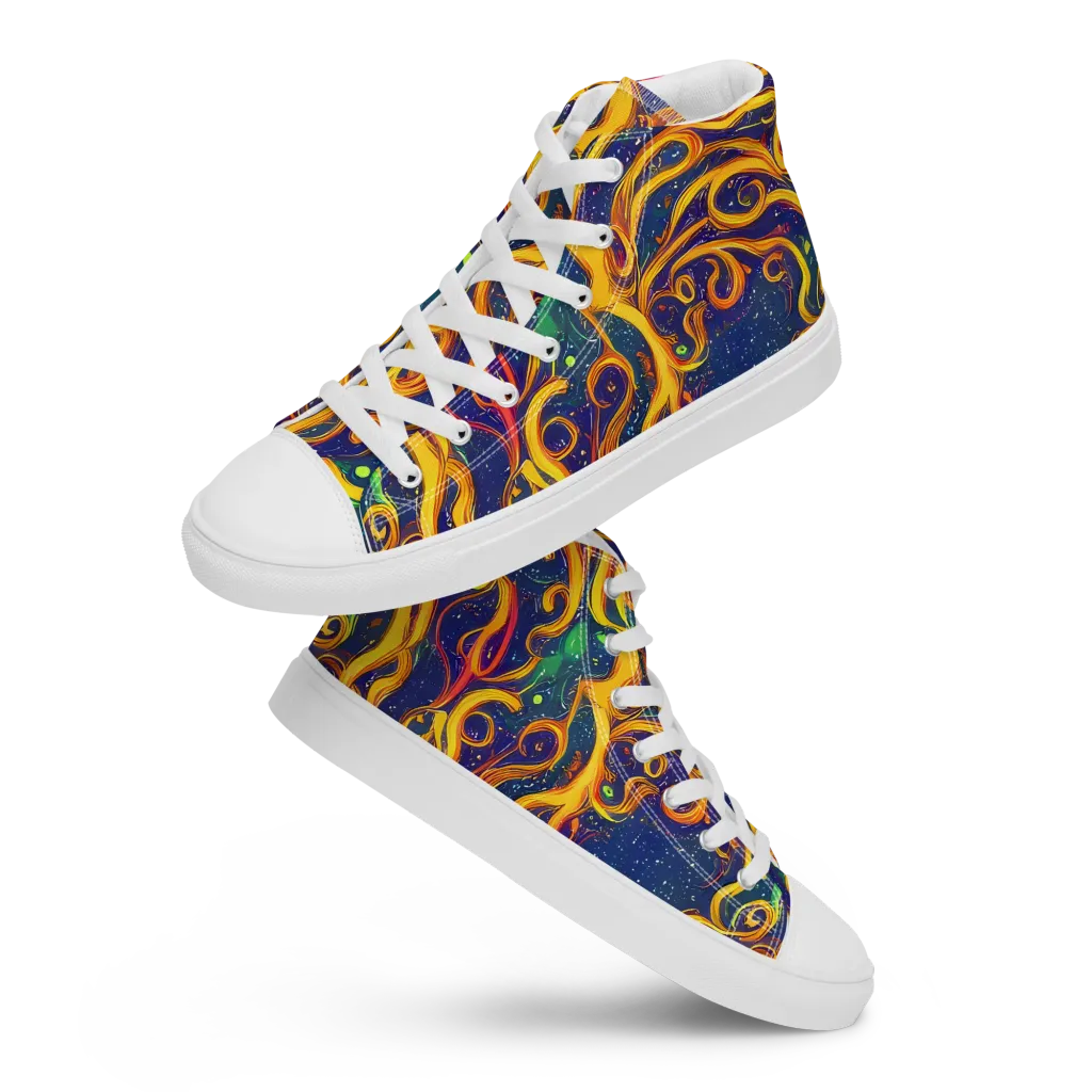 Sunfire Swirl on Women's High Top Canvas Shoes — Front