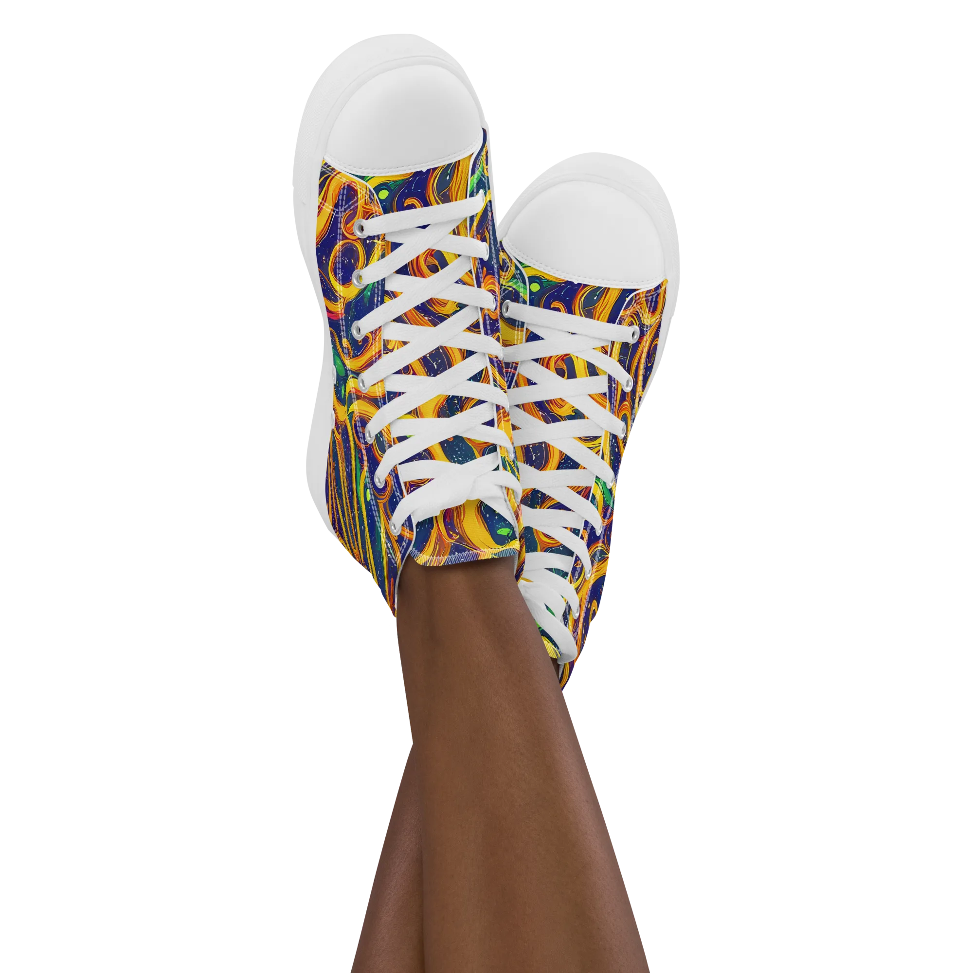 Sunfire Swirl on Women's High Top Canvas Shoes — Front