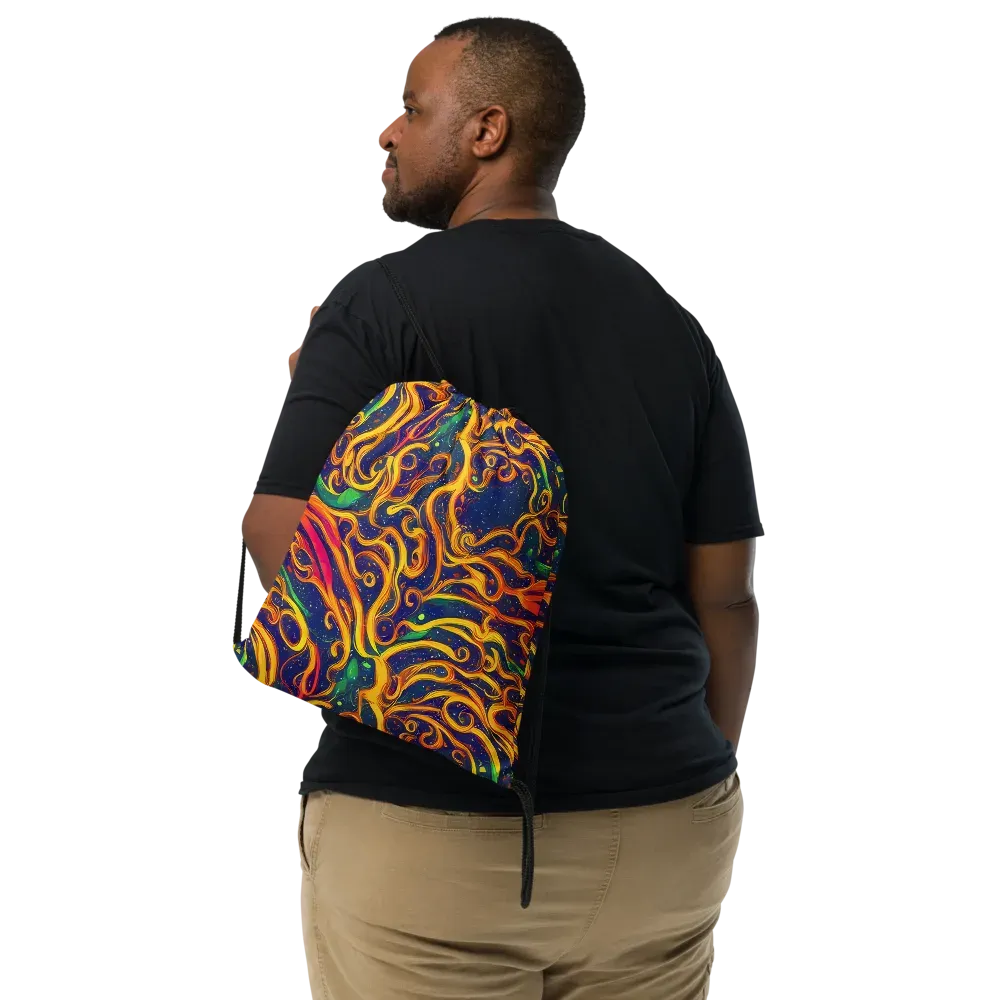 Sunfire Swirl on Drawstring Bag — Front