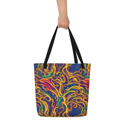 Sunfire Swirl on a Large Tote Bag W/ Pocket