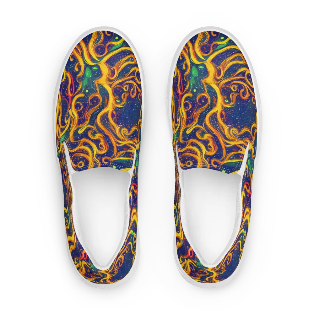Sunfire Swirl on Women's Slip-On Canvas Shoes — Front