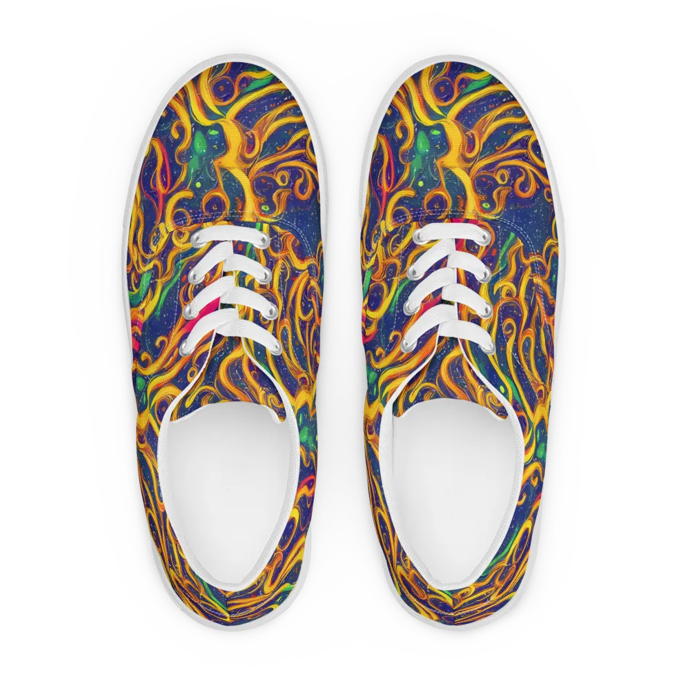 Sunfire Swirl on Men's Lace-Up Canvas Shoes — Front