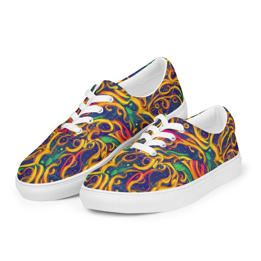 Sunfire Swirl on Men's Lace-Up Canvas Shoes — Left Front