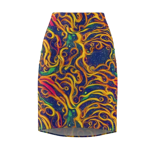 Sunfire Swirl on a Pencil Skirt