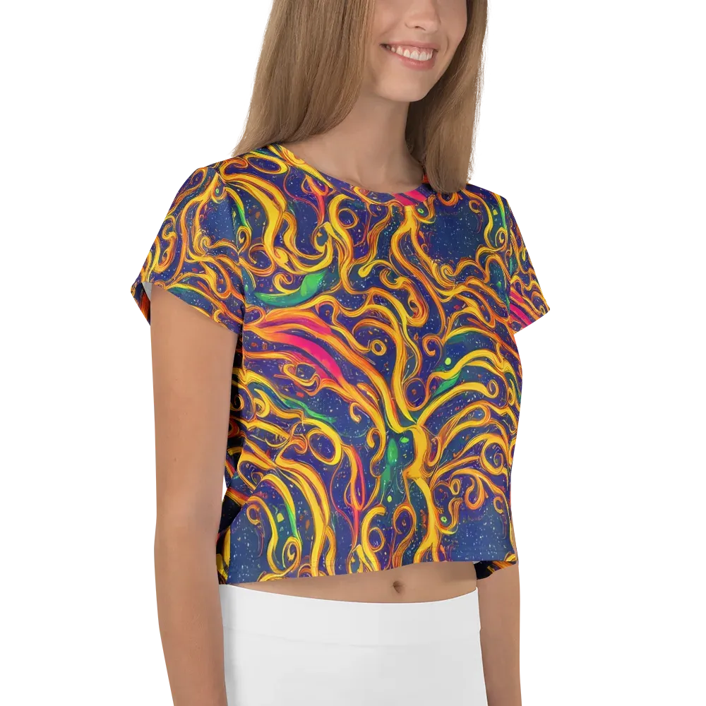 Sunfire Swirl on Crop Tee — Right