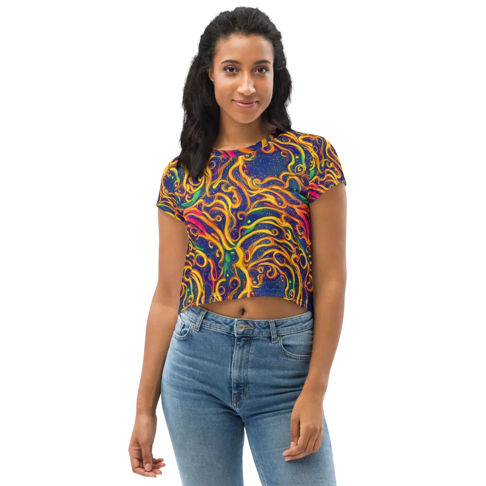 Sunfire Swirl on Crop Tee — Front