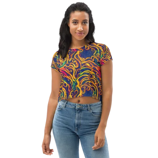 Sunfire Swirl on a Crop Tee