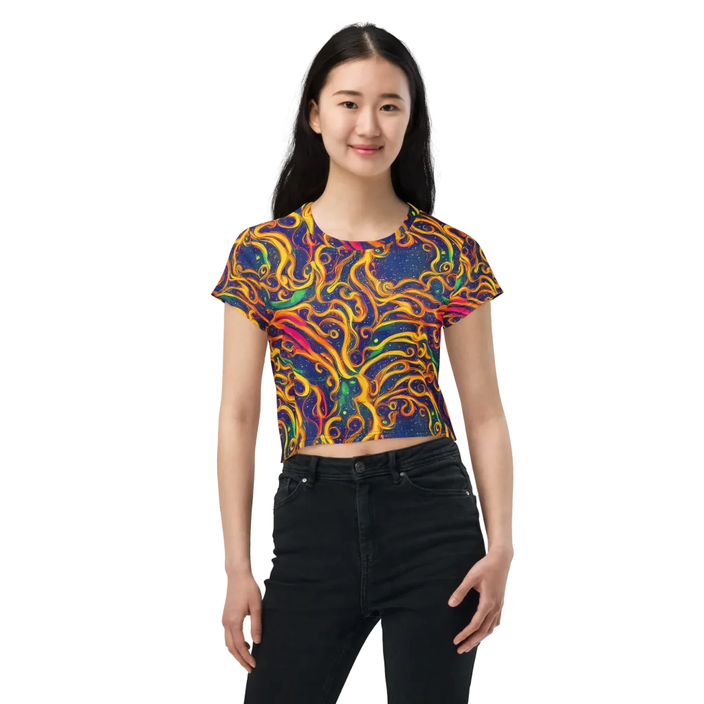 Sunfire Swirl on Crop Tee — Front