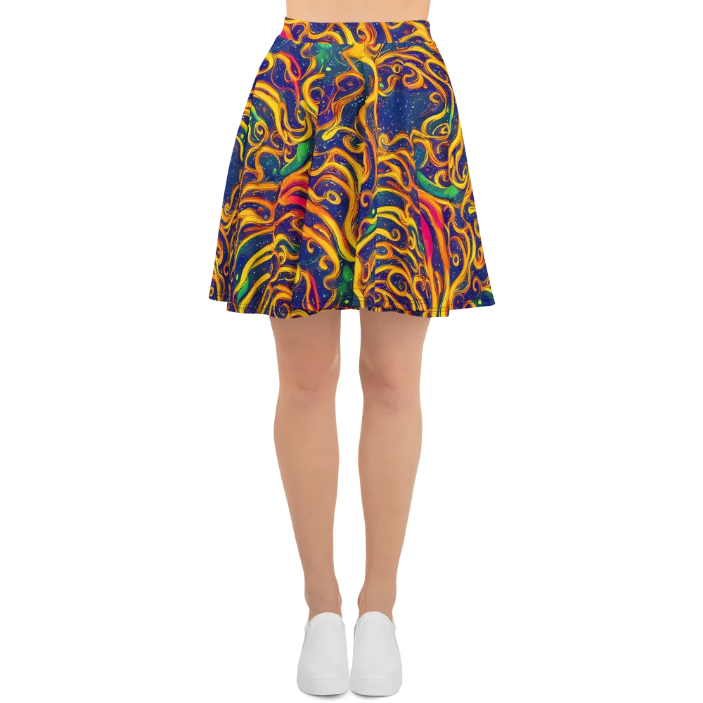 Sunfire Swirl on Skater Skirt — Front