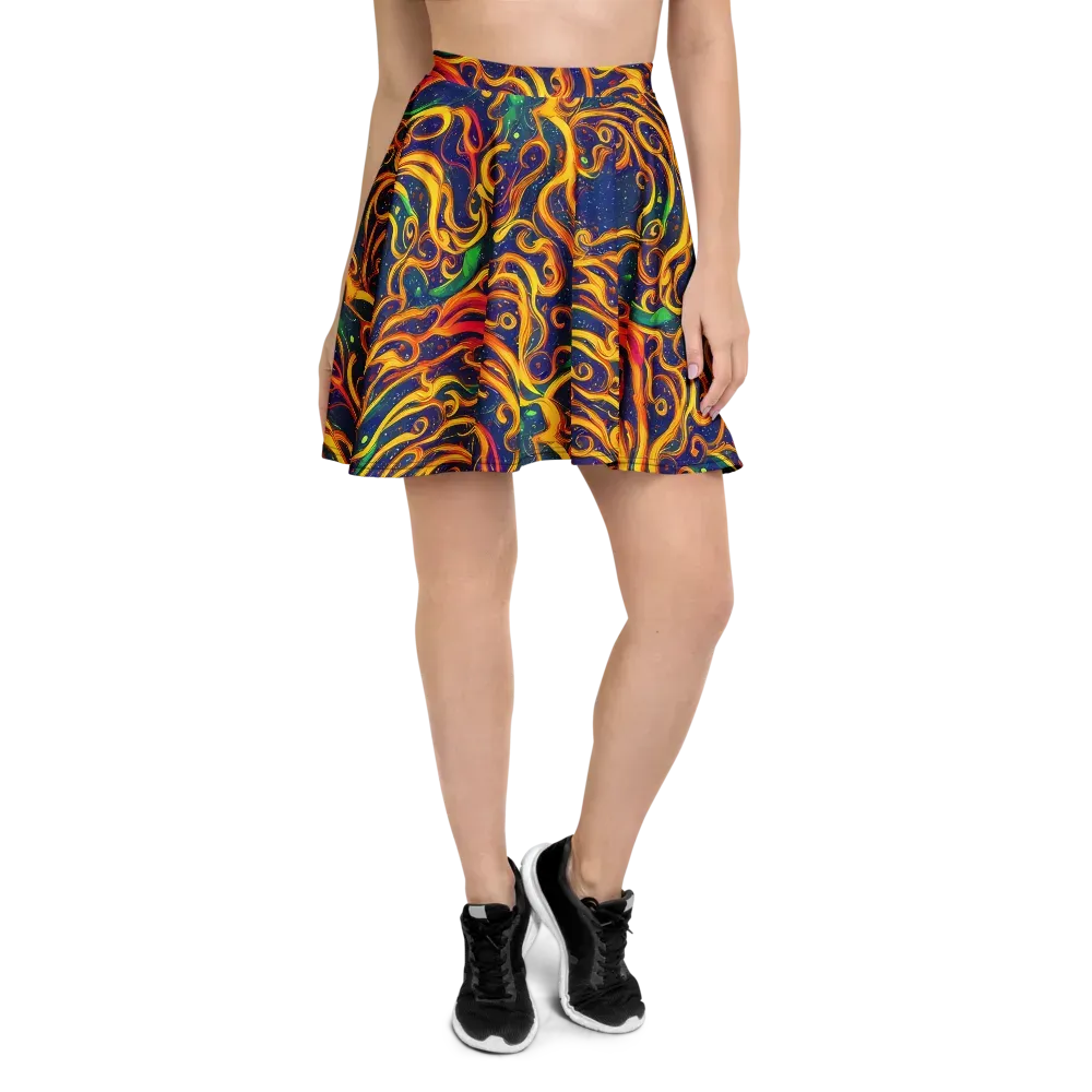 Sunfire Swirl on Skater Skirt — Front