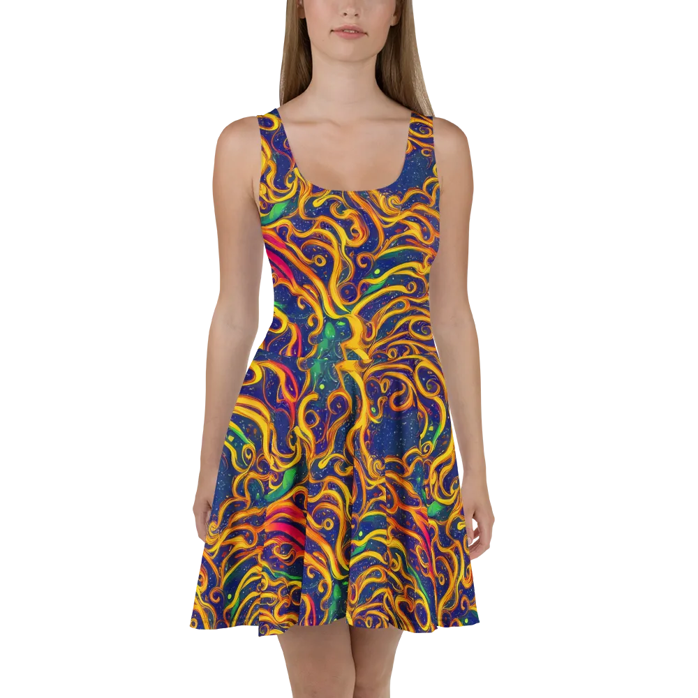 Sunfire Swirl on Skater Dress — Front