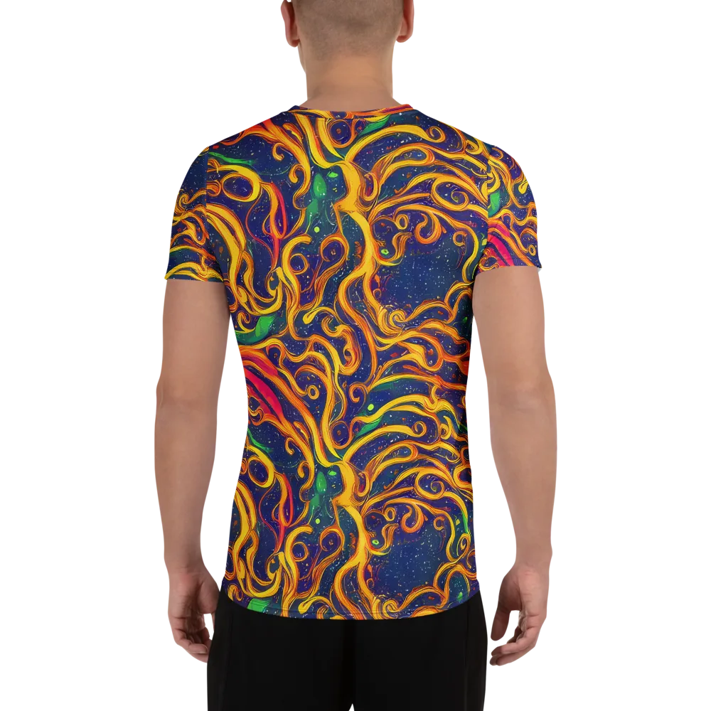 Sunfire Swirl on Men's Athletic T-Shirt — Back