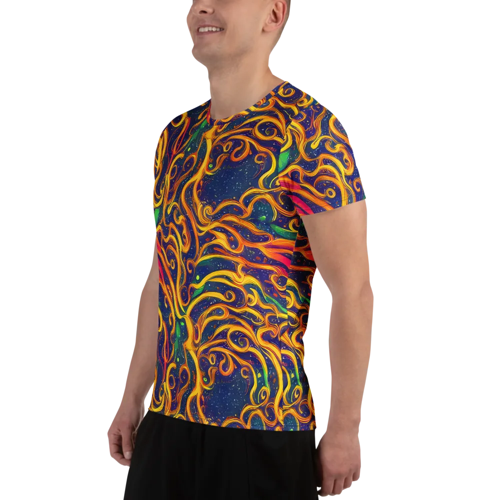 Sunfire Swirl on Men's Athletic T-Shirt — Left